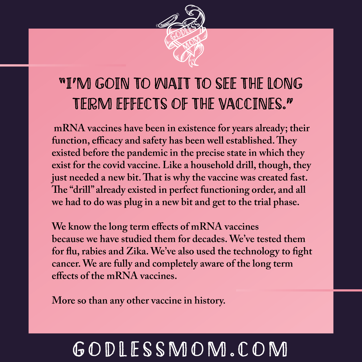 We already know the long-term effects of the covid vaccines