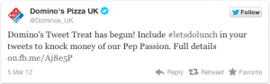 Successful Domino's hashtag