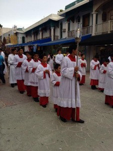 Catholic parade in Playa Del Carmen