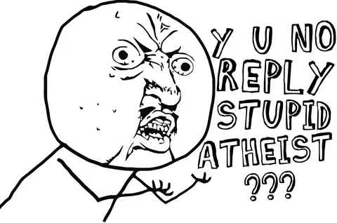 Stupid Atheist Goaded Into Answering Idiotic Questions… Again
