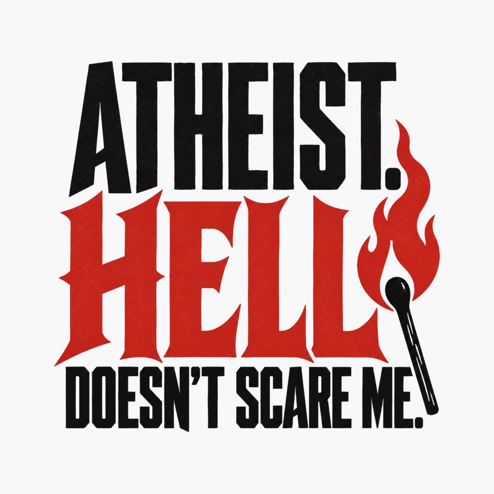 Atheist. Hell Doesn’t Scare Me. Hoodie product view 2