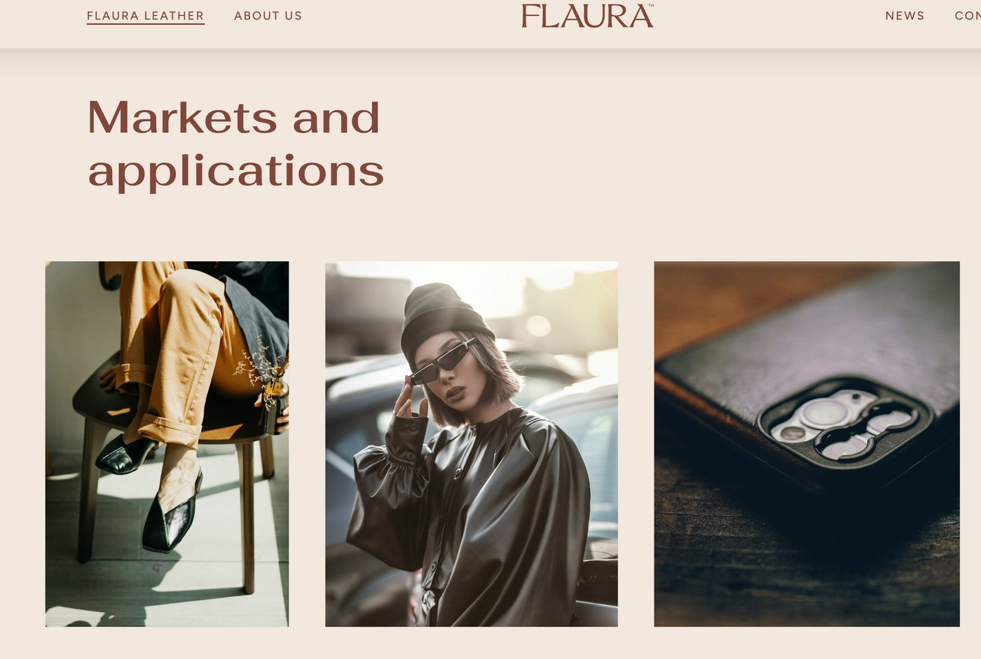 Apple-based leather material made from recycled apple waste by Flaura