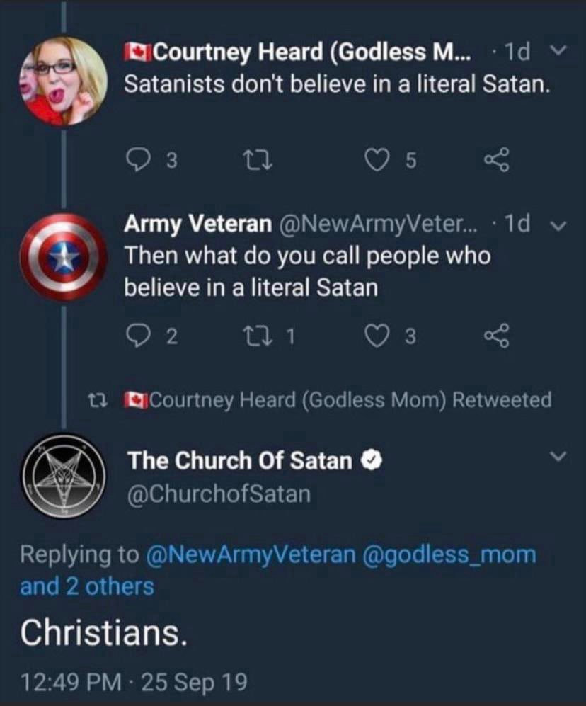 satanists are atheists
