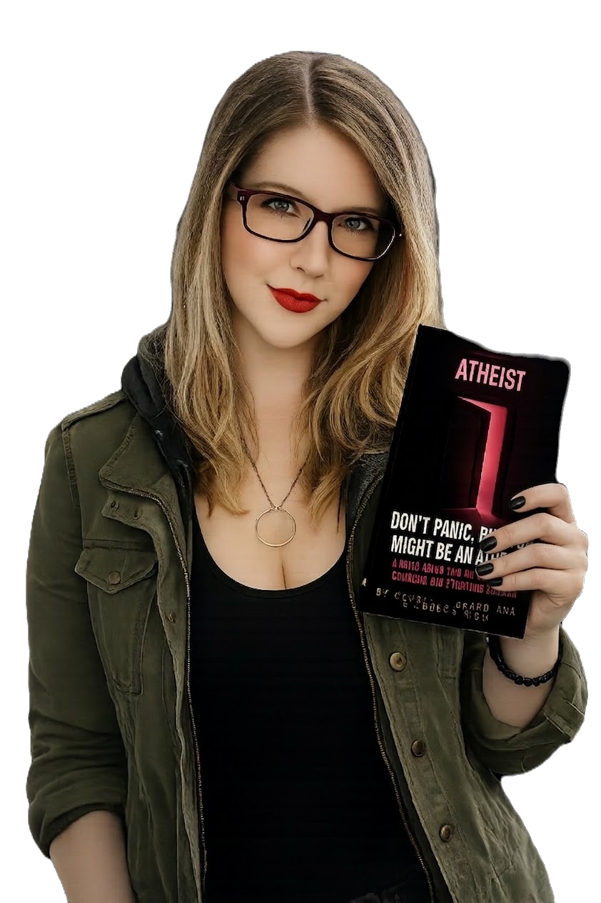 Courtney holding her book